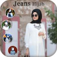 Jeans Hijab Photo Suit on 9Apps