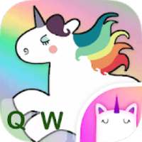 Rainbow Unicorn Green Keyboard Theme for Girls
