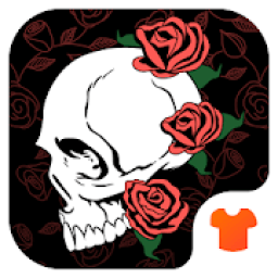 ikon Red Rose Theme - Skull Wallpapers &amp; Icon Pack