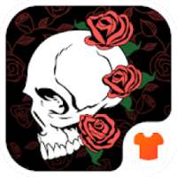 Red Rose Theme - Skull Wallpapers & Icon Pack