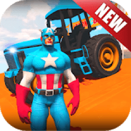 ikon Real Tractor Driving Superheroes Farming Simulator