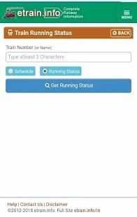 etrain Status screenshot 1