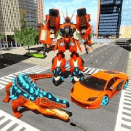 ikon US Police Robot Car Cop Transform Crocodile Game