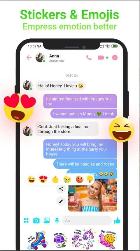 Messenger SMS for text - Dual Space - Dual App screenshot 3
