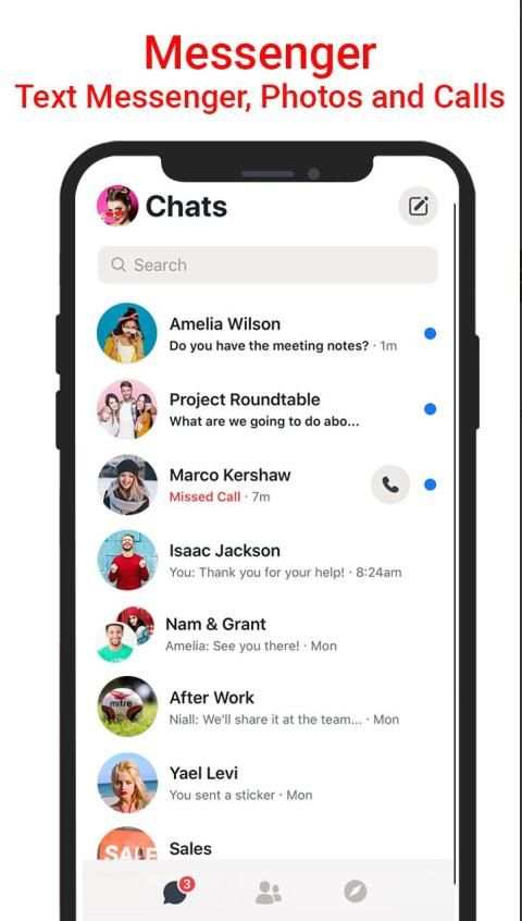 Messenger SMS for text - Dual Space - Dual App screenshot 1