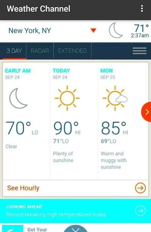 Weather channel screenshot 1