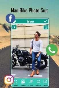 Man Bike Rider Photo Suit स्क्रीनशॉट 1