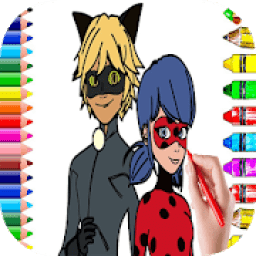 ikon Coloring Book for Cat Noir and Ladybug