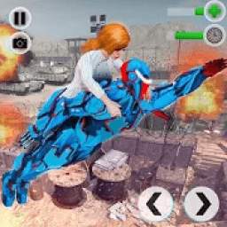 Flying Robot Captain Superhero Games City Survival