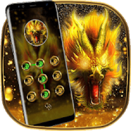 ikon 3D Gold Dragon Lock Theme