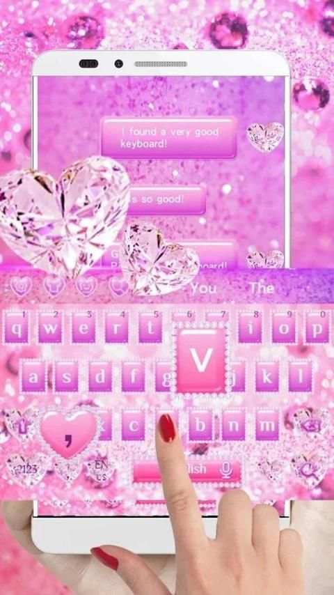 Tema Keyboard Diamond Pink screenshot 3