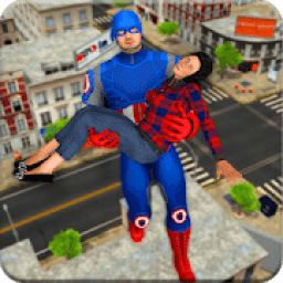 Super Hero Flying Captain - City Rescue Mission आइकन