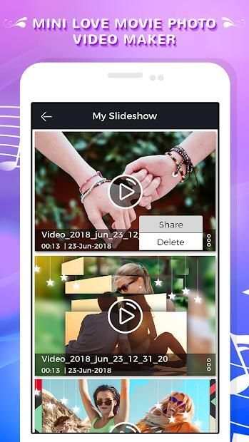 Mini Love Movie Photo Video Maker स्क्रीनशॉट 3