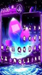Neon Purple Crystal 3D Theme screenshot 3