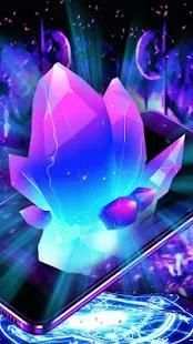 Neon Purple Crystal 3D Theme screenshot 2