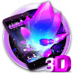 Neon Purple Crystal 3D Theme أيقونة