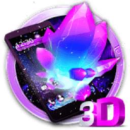 Neon Purple Crystal 3D Theme 1.1.2