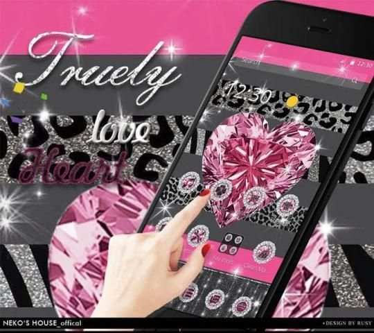 Pink Diamond Love Heart Theme screenshot 3
