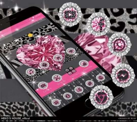 Pink Diamond Love Heart Theme screenshot 4