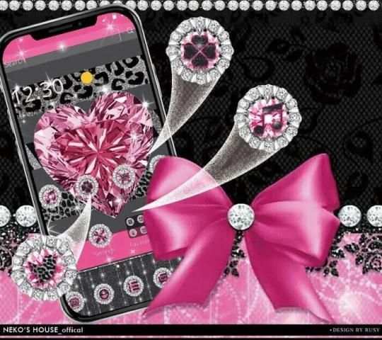 Pink Diamond Love Heart Theme screenshot 2
