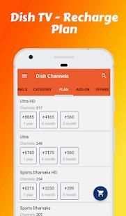 Channel list, channel Recharge for Dish TV DTH app screenshot 1