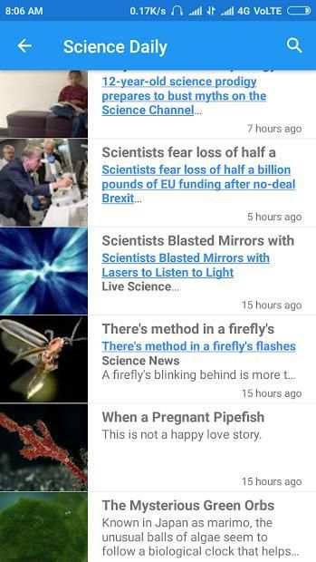 Science Daily screenshot 2