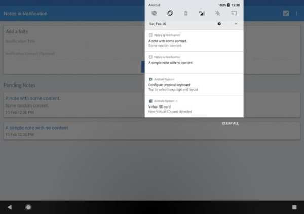 Notes in Notification screenshot 1