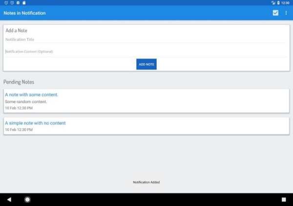 Notes in Notification screenshot 2