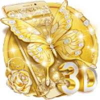 3D Gold Diamond Butterfly Theme on 9Apps