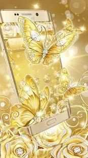 3D Gold Diamond Butterfly Theme स्क्रीनशॉट 3