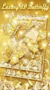 3D Gold Diamond Butterfly Theme स्क्रीनशॉट 4
