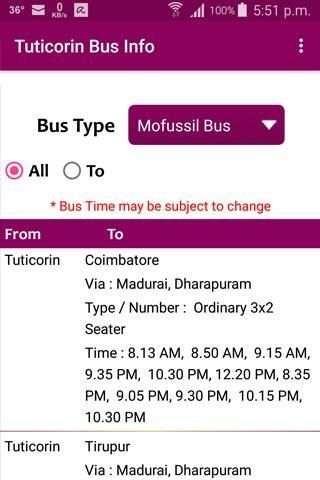 Tuticorin Bus Info screenshot 2