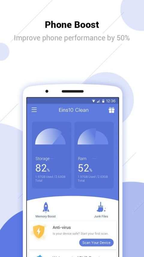 Eins10 Clean - Excellent clean, Boost, App lock स्क्रीनशॉट 5