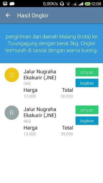 Ongkos Kirim JNE screenshot 4
