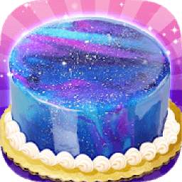 Galaxy Mirror Glaze Cake - Sweet Desserts Maker
