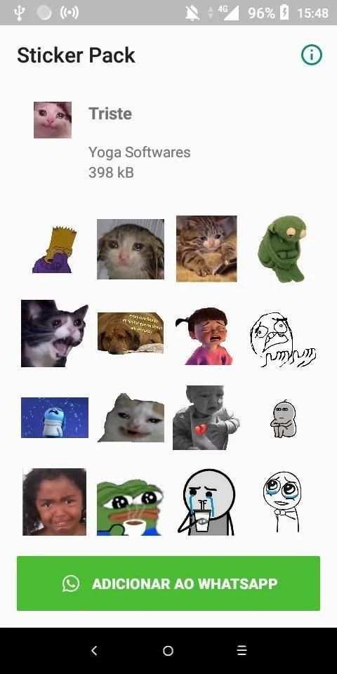Figurinhas Tristes - WAStickersApp screenshot 2