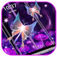 Neon Butterfly Zipper Lock Theme