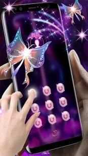 Neon Butterfly Zipper Lock Theme screenshot 1