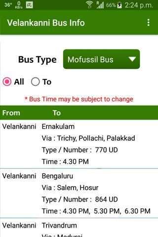 Velankanni Bus Info screenshot 5