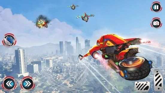 Moto Robot Transformation: Flying Car Robot Games स्क्रीनशॉट 10