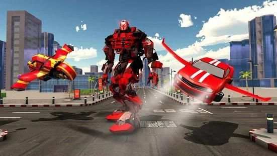 Moto Robot Transformation: Flying Car Robot Games स्क्रीनशॉट 11