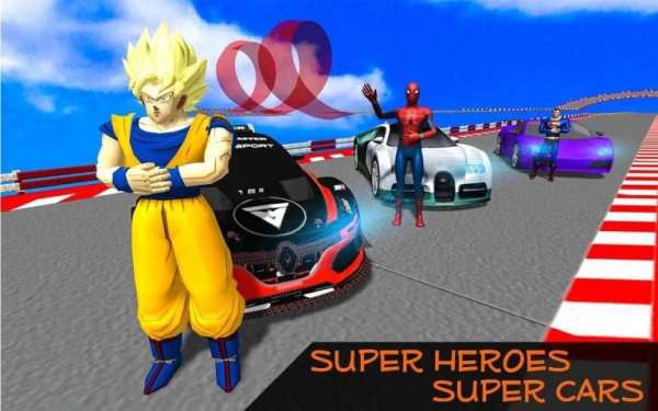 Superheroes Car Stunts Racing स्क्रीनशॉट 1
