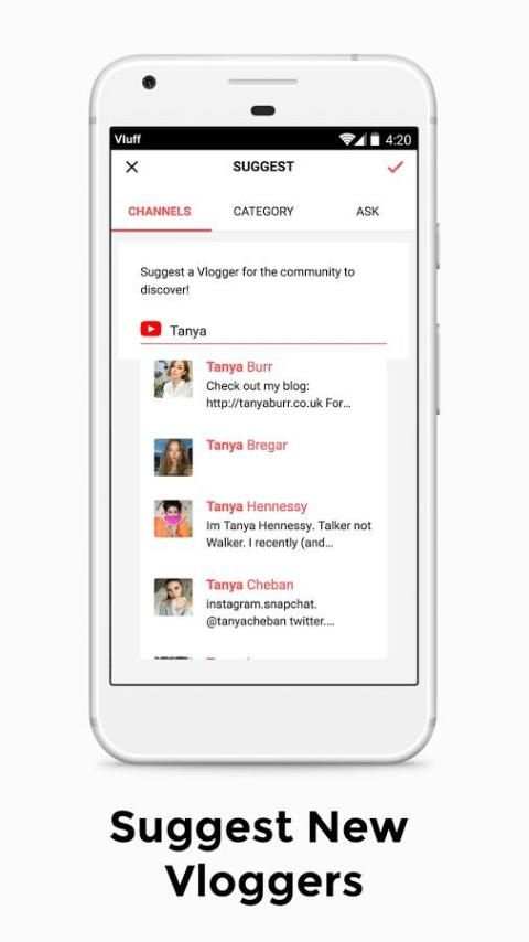 Vluff - YouTube Vlog Community & Directory screenshot 5