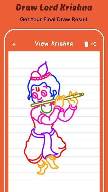 shri Krishna ji decent line art 13826914 Vector Art at Vecteezy