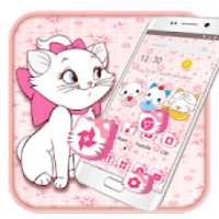 Pink Cute Cartoon kitty Launcher on 9Apps