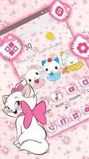 Pink Cute Cartoon kitty Launcher screenshot 2