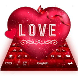 Red Love Hearts Rose Keyboard Theme आइकन