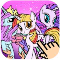 Color by Number for Pixel Unicorn Pony logo