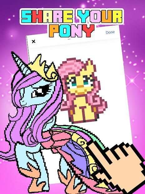 Color by Number for Pixel Unicorn Pony screenshot 2