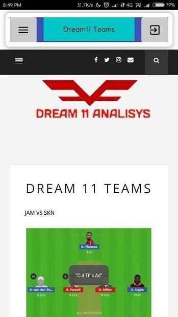 Dream11 Analysis स्क्रीनशॉट 1